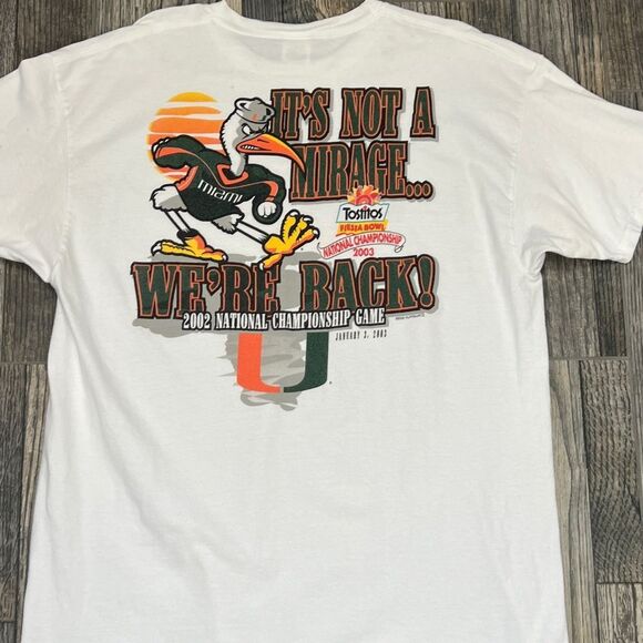 🏈 Vintage MIAMI HURRICANES College Football 2002 National Championship Tee - EU - Picture 2 of 11